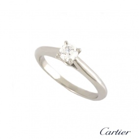 Cartier Round Brilliant Cut Diamond Ring in Platinum 0.25ct